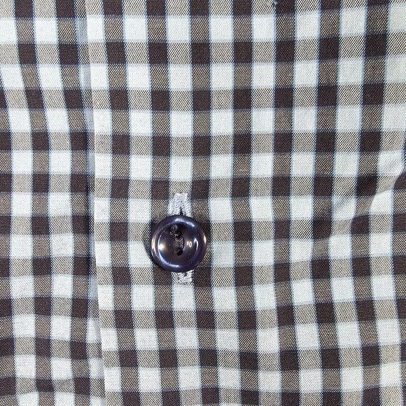 Eton Men Gingham Plaid Dress Shirt Size‎ Large Blue Business Office Workwear - Picture 4 of 14